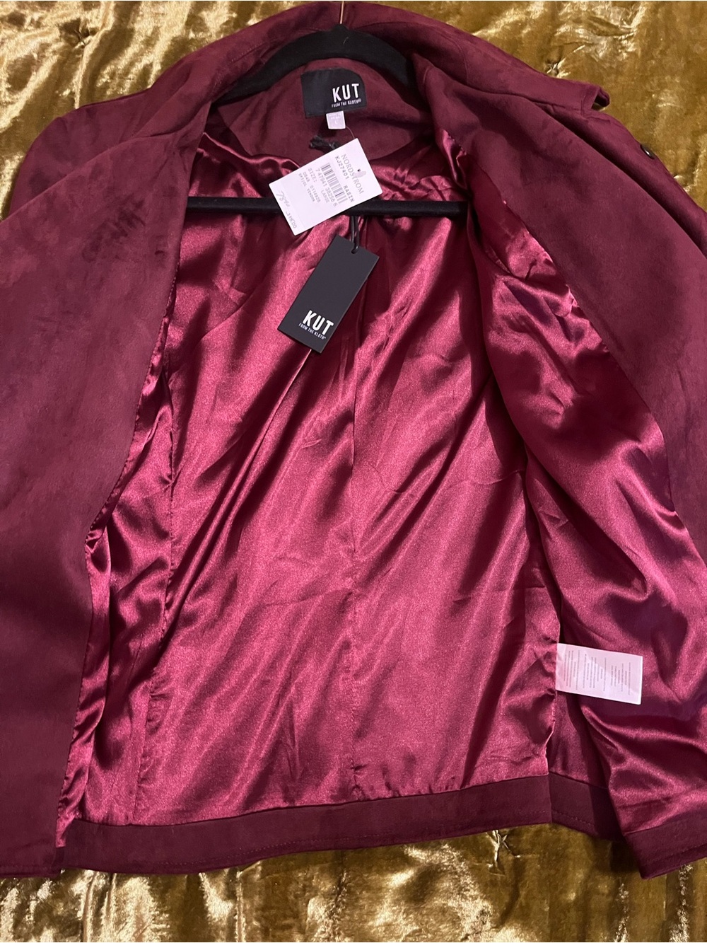 Kut from the Kloth Wine Suede Moto Jacket - Picture 6 of 6